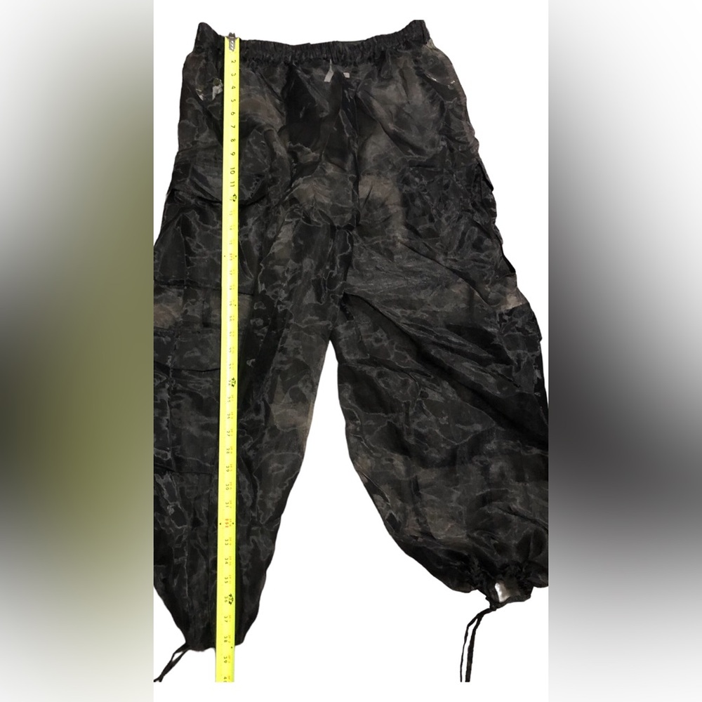 Sheer Black Cargo Harem Pants - Picture 15 of 16